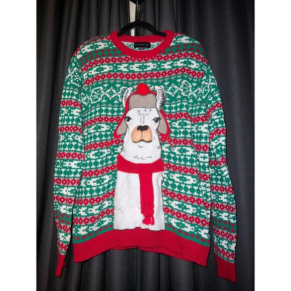 Ugly Christmas Sweater Xmas Size Medium Llama - Picture 1 of 3